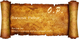 Oancsa Petur névjegykártya